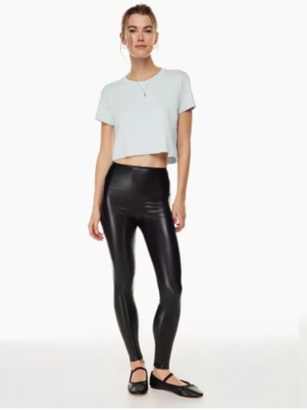 Aritzia Wilfred Free Daria High-Rise Vegan Leather Leggings Black Medium